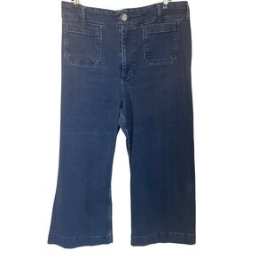 Maeve by Anthropologie Colette Wide Leg Crop Patch Pocket Jeans Size 34